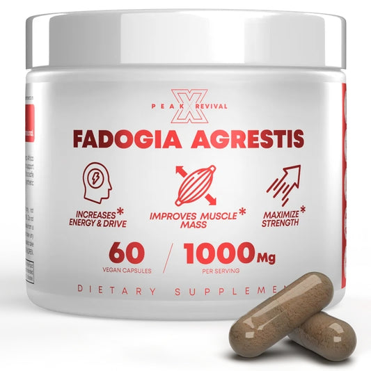 Testosterone Booster for Men with Fadogia Agrestis 1000mg Per Serving - Improve Natural Testosterone production, Increase Energy and Muscle Growth - Testosterone Supplement for Men (60 Capsules)